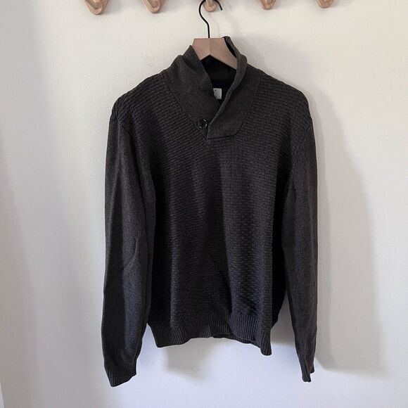 Joseph Abboud Pullover Mens Sweater Shawl Neck Gray XL - Picture 1 of 5